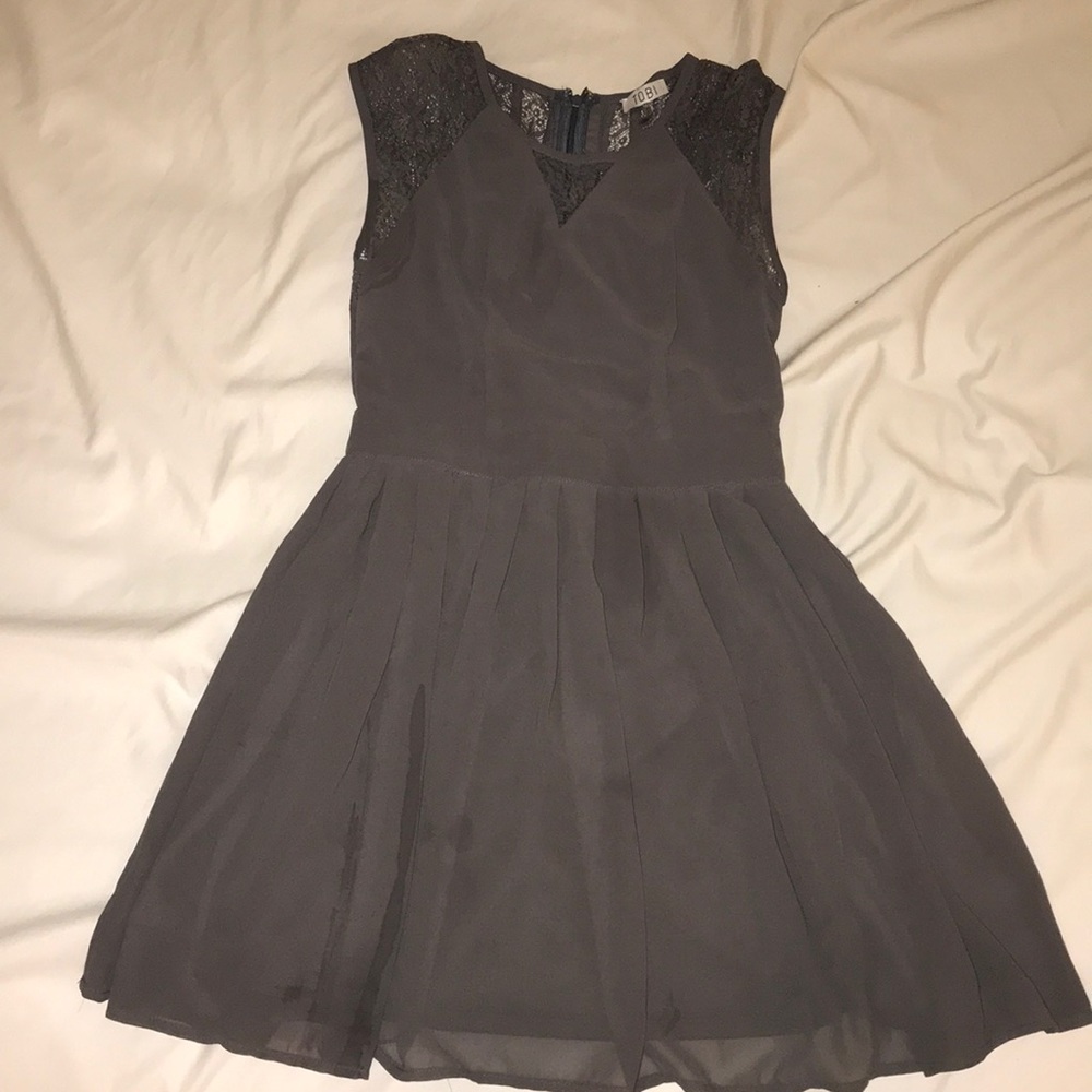 Dark grey lace cocktail dress
